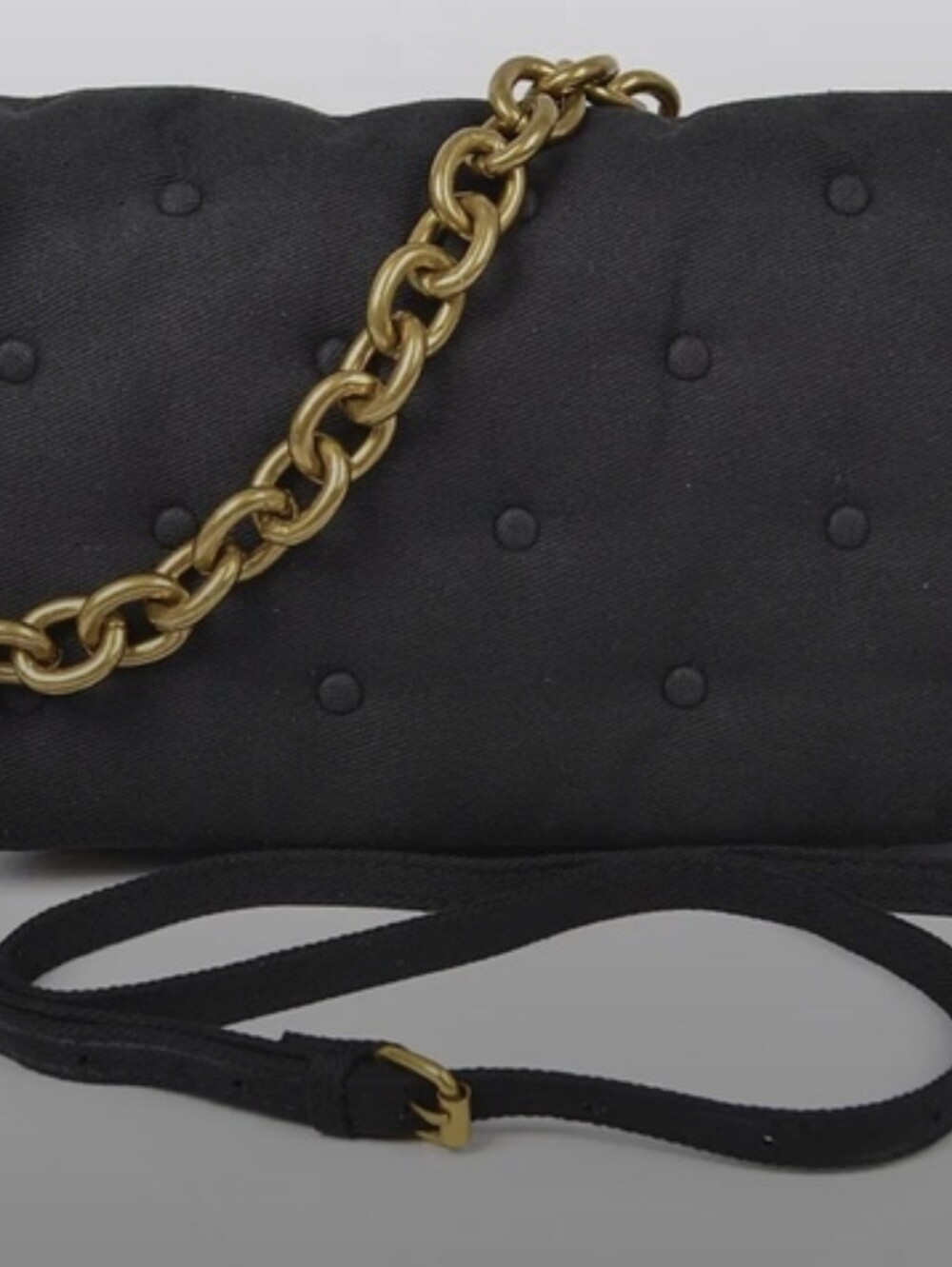 ShopEvelynne Quilted Crossbody Bag in Black with Gold Chain